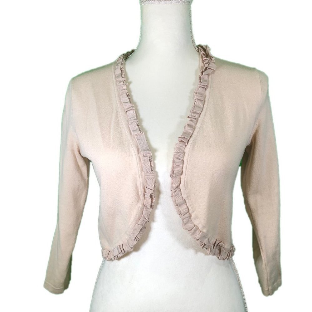 PETER NYGARD (PM) Beige cropped cardigan
